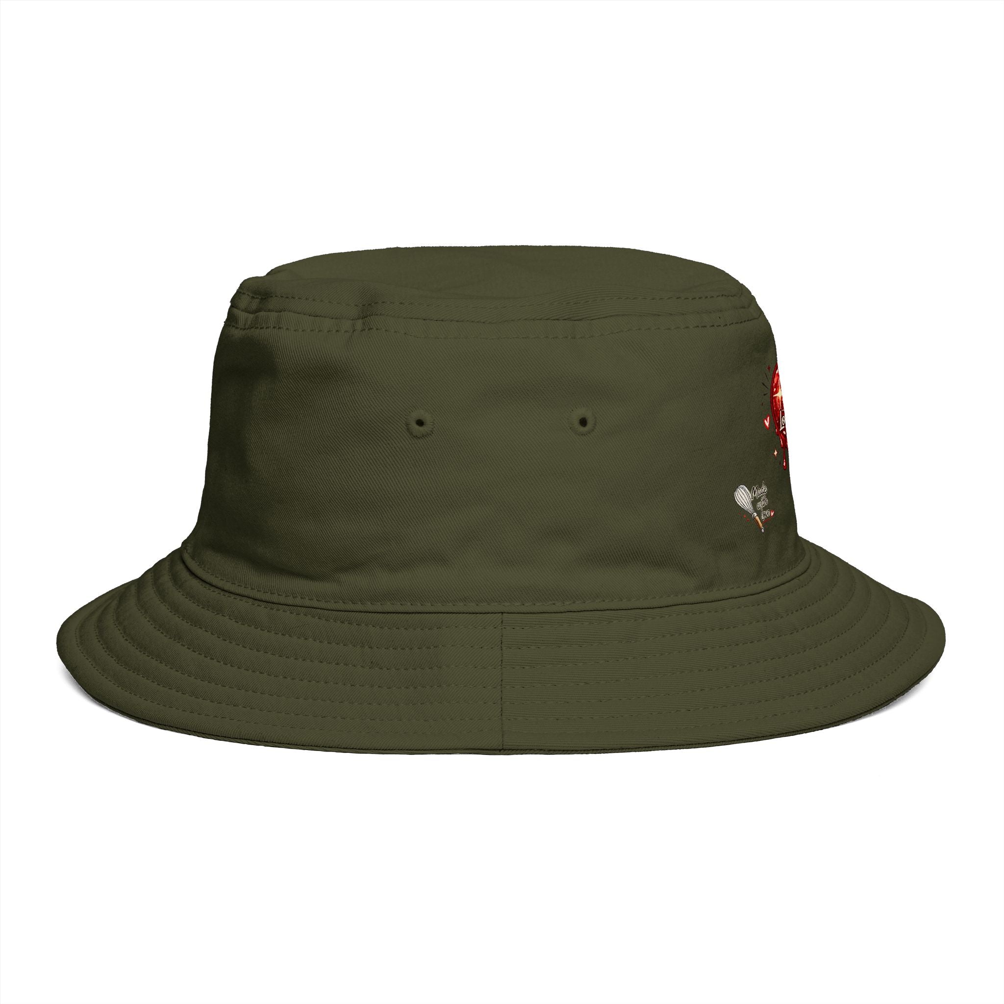 Bucket Hat — “Baking Is My Love Language” Dripping Heart Graphic