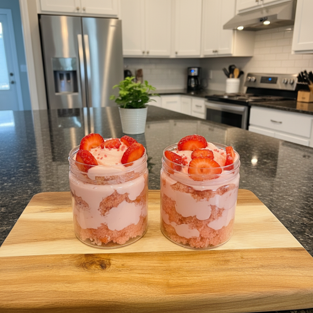 Gourmet Cake Jars – Strawberry Crunch, Red Velvet, Lemon & Chocolate Flavors (6 jars)
